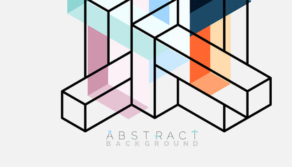 Fototapeta premium Abstract background. 3d cubes, cubic elements and blocks. Techno or business concept for wallpaper, banner, background, landing page