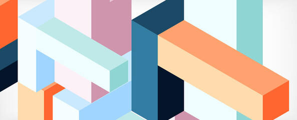 Abstract background. 3d cubes, cubic elements and blocks. Techno or business concept for wallpaper, banner, background, landing page