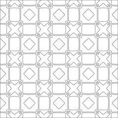 Vector pattern with symmetrical elements . Repeating geometric tiles from striped elements. black patterns.