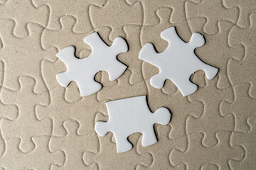 Jigsaw puzzle on incomplete puzzle