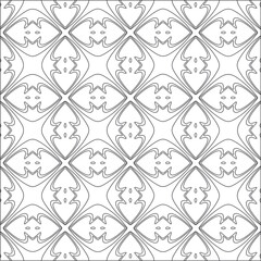 Vector pattern with symmetrical elements . Repeating geometric tiles from striped elements. black patterns.