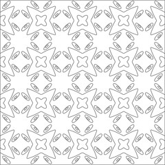 Vector pattern with symmetrical elements . Repeating geometric tiles from striped elements. black patterns.