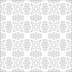 Vector pattern with symmetrical elements . Repeating geometric tiles from striped elements. black patterns.