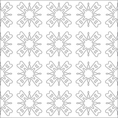 Vector pattern with symmetrical elements . Repeating geometric tiles from striped elements. black patterns.