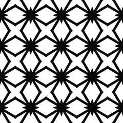 Seamless vector pattern in geometric ornamental style. Black ornament.