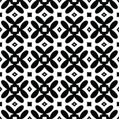 Seamless vector pattern in geometric ornamental style. Black ornament.