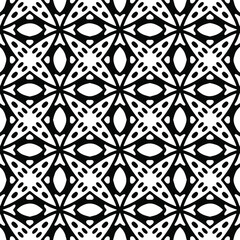 Seamless vector pattern in geometric ornamental style. Black ornament.