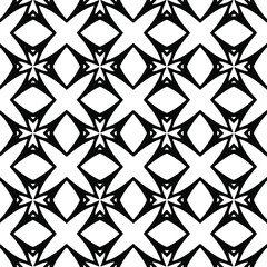 Seamless vector pattern in geometric ornamental style. Black ornament.