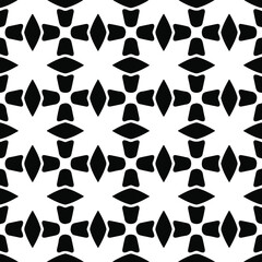 Seamless vector pattern in geometric ornamental style. Black ornament.