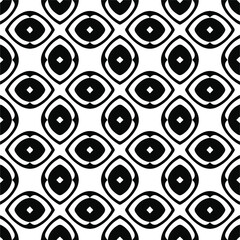 Seamless vector pattern in geometric ornamental style. Black ornament.