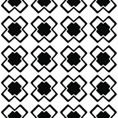 Seamless vector pattern in geometric ornamental style. Black ornament.
