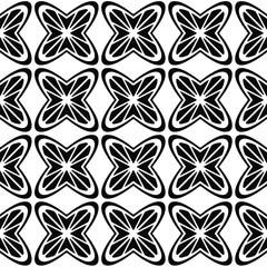 Fototapeta na wymiar Seamless vector pattern in geometric ornamental style. Black ornament.