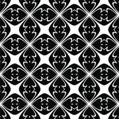 Seamless vector pattern in geometric ornamental style. Black  ornament.