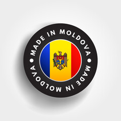 Made in Moldova text emblem badge, concept background