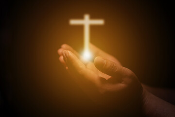 Human hands open palm up worship. Eucharist Therapy Bless God Helping Repent Catholic Easter Lent...