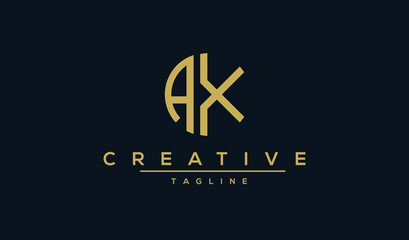 Obraz premium AX Letter Logo Design Template Element, AX initial letters Badge