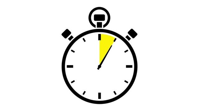 Video Grafische Stoppuhr 60 Sekunden/Minuten Schwarz Bunt 5er Takt