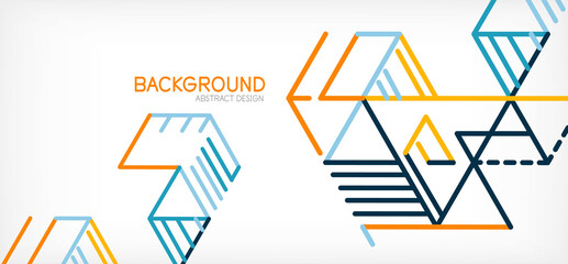 Abstract background. Color lines on white background. Linear abstract composition. Techno or business concept for wallpaper, banner, background, landing page