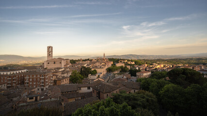 Obraz premium beautiful panorama of the old town of Perugia