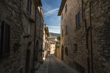 Fototapeta na wymiar Panorama of the wonderful streets of Spello