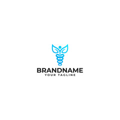 World Health Logo with leaves wing Vector Illustration Design Symbol Template.