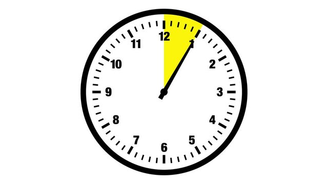 Video Schwarze Stoppuhr 60 Sekunden/Minuten Bunt Regenbogen 5er Takt