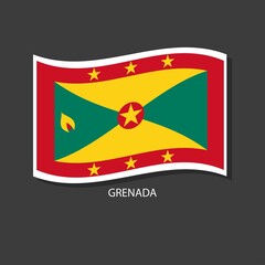 Grenada flag vector version waving flags. 