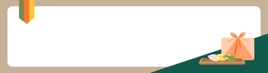 Obraz premium 추석 명절 배경. 선물 꾸러미와 송편이 있는 전통 배경 프레임