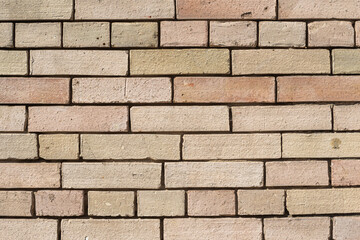 Close-up of an old brick wall of the  20th century made of silicate bricks.