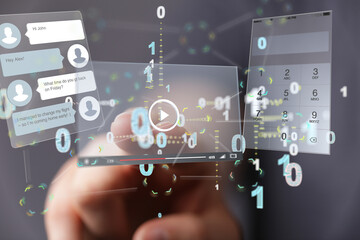 media develop interface web application in hand