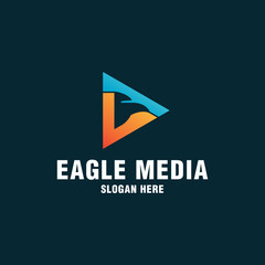 Eagle media logo template on modern style 