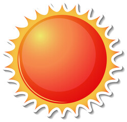 Sticker template with the sun isolated