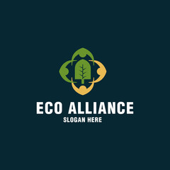 Eco alliance logo template on modern style 