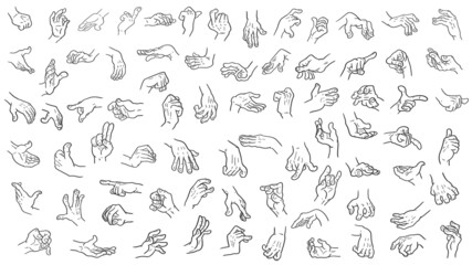 Hand drawn cartoon hand gestures