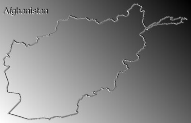 Map of Afghanistan on grey background