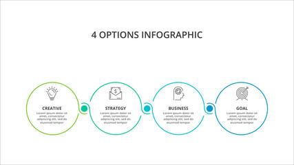 Creative concept for infographic with 4 steps, options, parts or processes. Business data visualization.