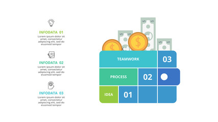 Creative concept for infographic with 3 steps, options, parts or processes. Business data visualization.