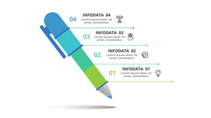 Creative concept for infographic with 4 steps, options, parts or processes. Business data visualization.