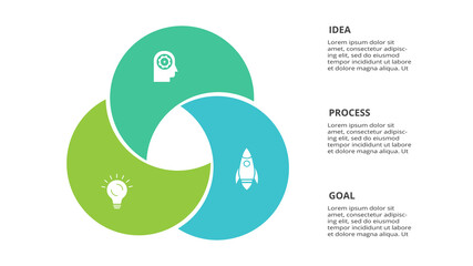 Creative concept for infographic with 3 steps, options, parts or processes. Business data visualization.