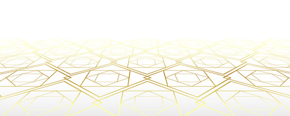 Gold color abstract design pattern on white color background.