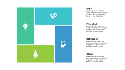 Creative concept for infographic with 4 steps, options, parts or processes. Business data visualization.
