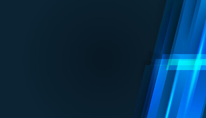 Obraz premium Vector banner design, illustration technology with geometric pattern over dark blue background. Modern hi tech digital technology concept. Abstract internet communication, future science tech design