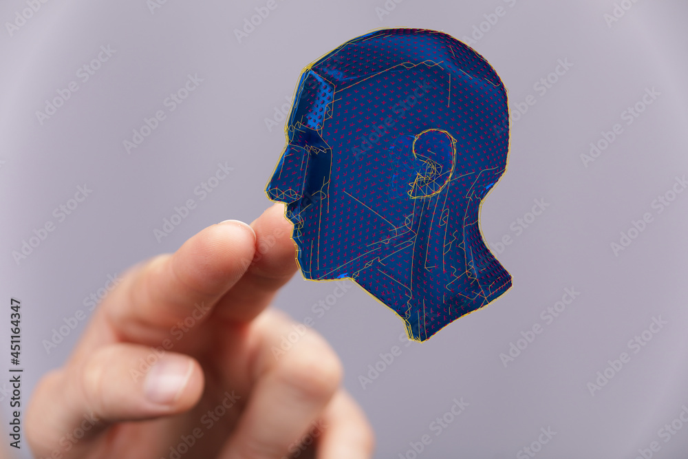 Poster artificial intelligence and creativity concept.