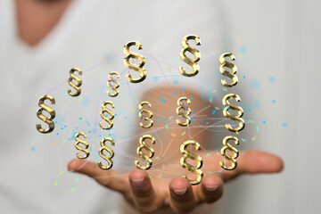 Lawyer and advocate on-line law services concept.