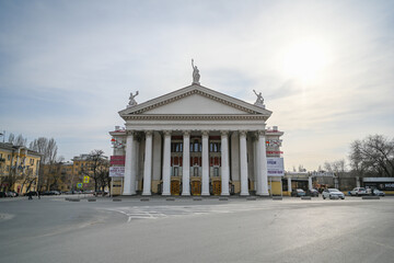 Volgograd State New Experimental Theater on the forecourt. - obrazy, fototapety, plakaty