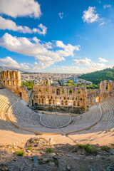 The Odeon of Herodes Atticus Roman theater structure at the Acropolis of Athens