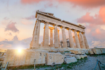 Naklejka premium Parthenon temple at Acropolis Hill in Athens