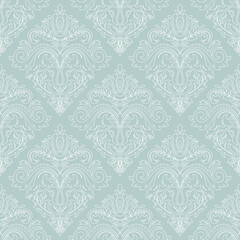 Orient vector classic pattern. Seamless abstract background with vintage elements. Light blue and white orient background. Ornament for wallpapers and packaging