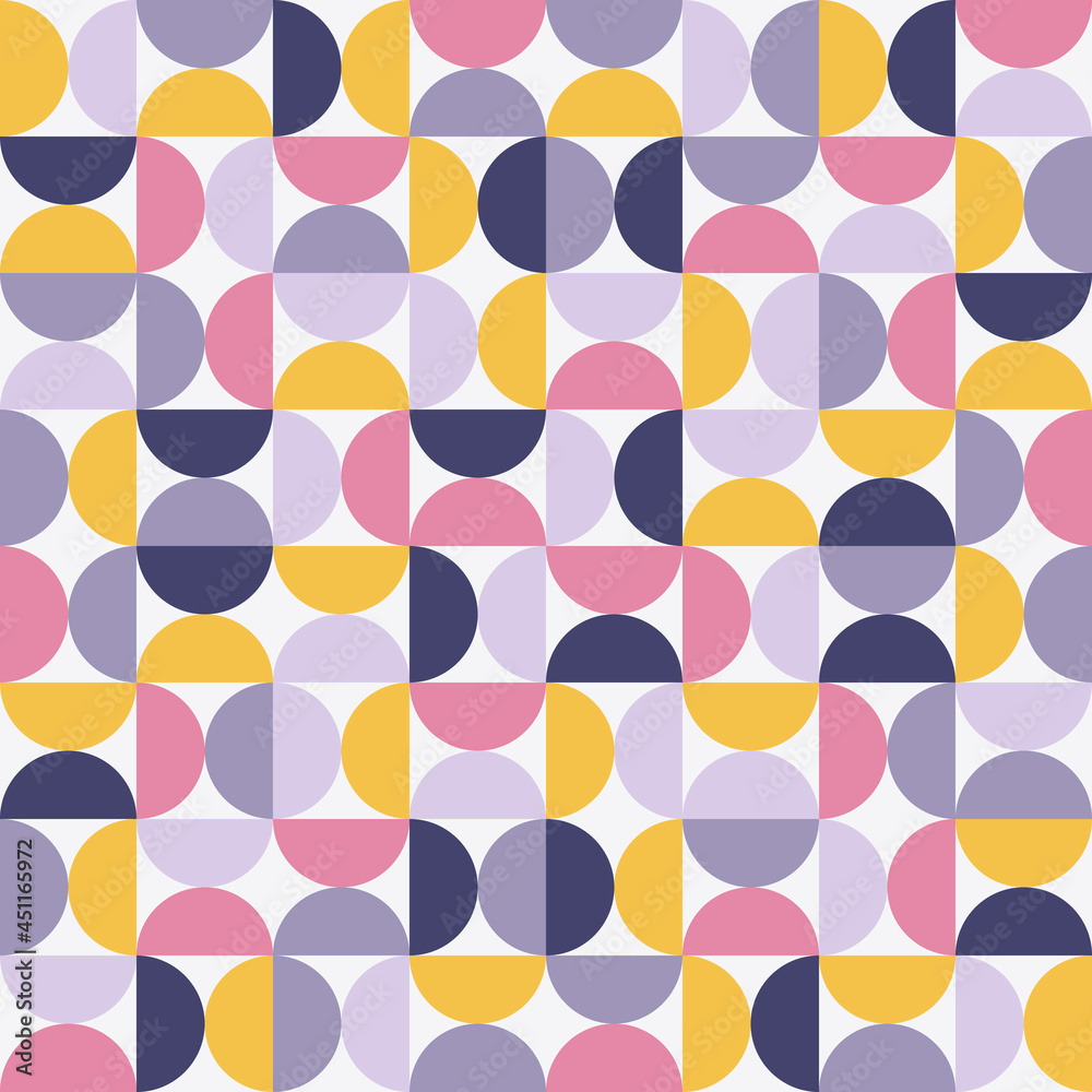 Poster Half circle pattern. Vector simple abstract circle shapes pattern.