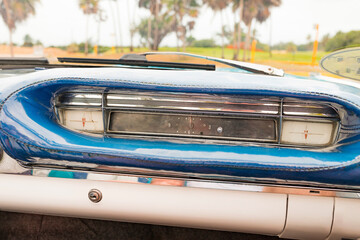 convertible, the original dashboard of a retro car.